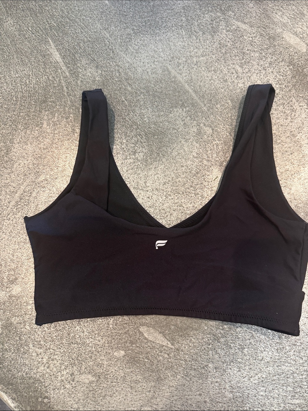 Fabletics Black Scoop-Neck Seamless Sports Bra